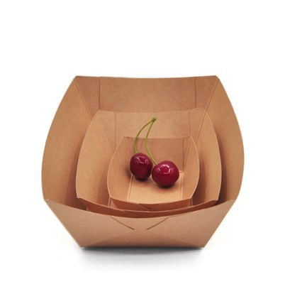 FDA Cardboard Takeaway Boxes Paper Boat Box Glossy Lamination