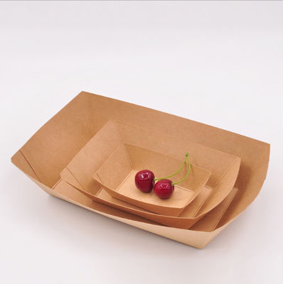 FDA Cardboard Takeaway Boxes Paper Boat Box Glossy Lamination