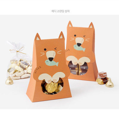 SGS PSD CDR Cartoon Cat Shape Dessert Takeaway Boxes For Cookies