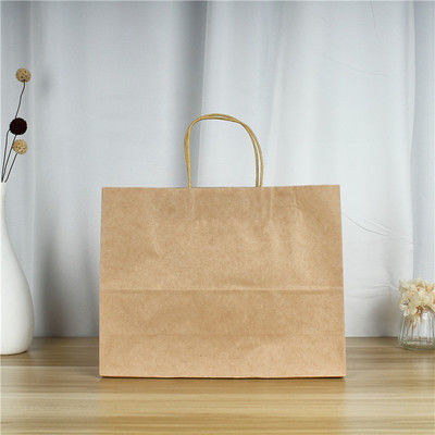 Custom 7.5''*5.3''*9.8'' Recycled Brown Paper Bags With Handles