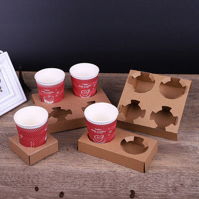 280gsm 300gsm Disposable Cup Holder Takeaway Coffee Cup Carrier