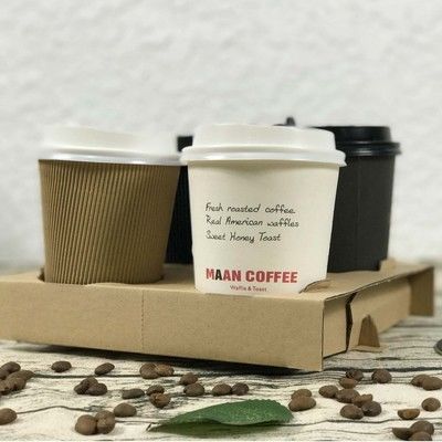 280gsm 300gsm Disposable Cup Holder Takeaway Coffee Cup Carrier