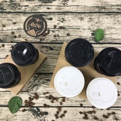 280gsm 300gsm Disposable Cup Holder Takeaway Coffee Cup Carrier