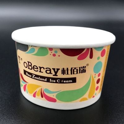 Embossing Gold Foil Disposable Ice Cream Cups Eco Friendly