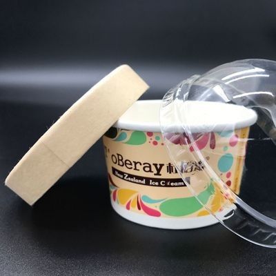 Embossing Gold Foil Disposable Ice Cream Cups Eco Friendly