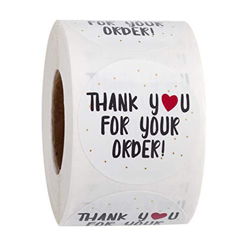 1000pcs 1x1 Inch Packaging Stickers Labels Thank You For Your Order Stickers